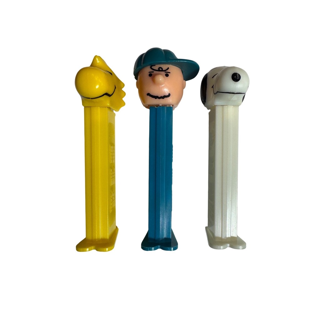 Vintage Peanuts‎ Pez Dispenser Lot Charlie Brown 1966 Snoopy 1966 Woodstock 1972